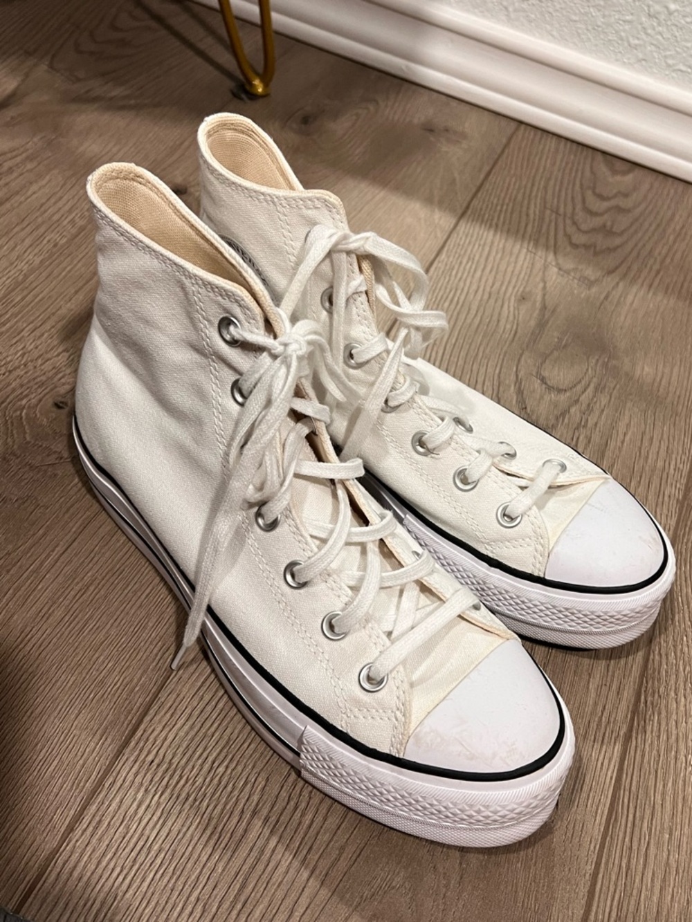 Converse White Women's Platform Chuck Taylor High Top Sneakers
